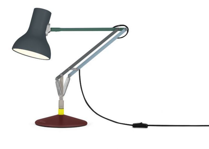 Anglepoise Type 75 Mini Paul Smith Edition 4 Tischleuchte mit mehrfarbigem Design und verstellbarem Lampenarm.